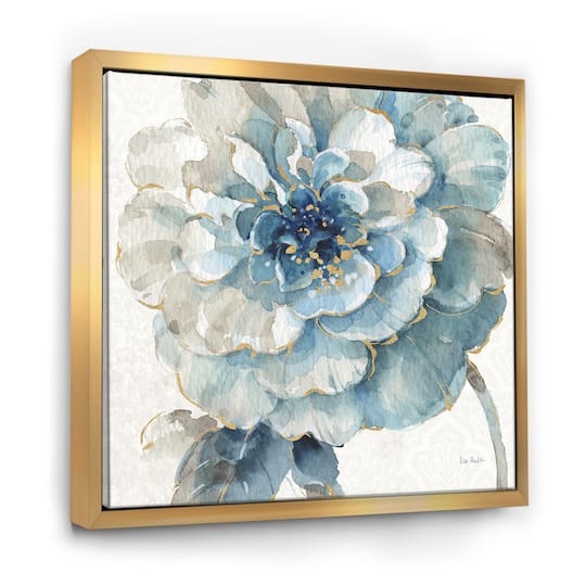 Designart - Indigold Gold Country FLower - Cottage Country Framed Canvas